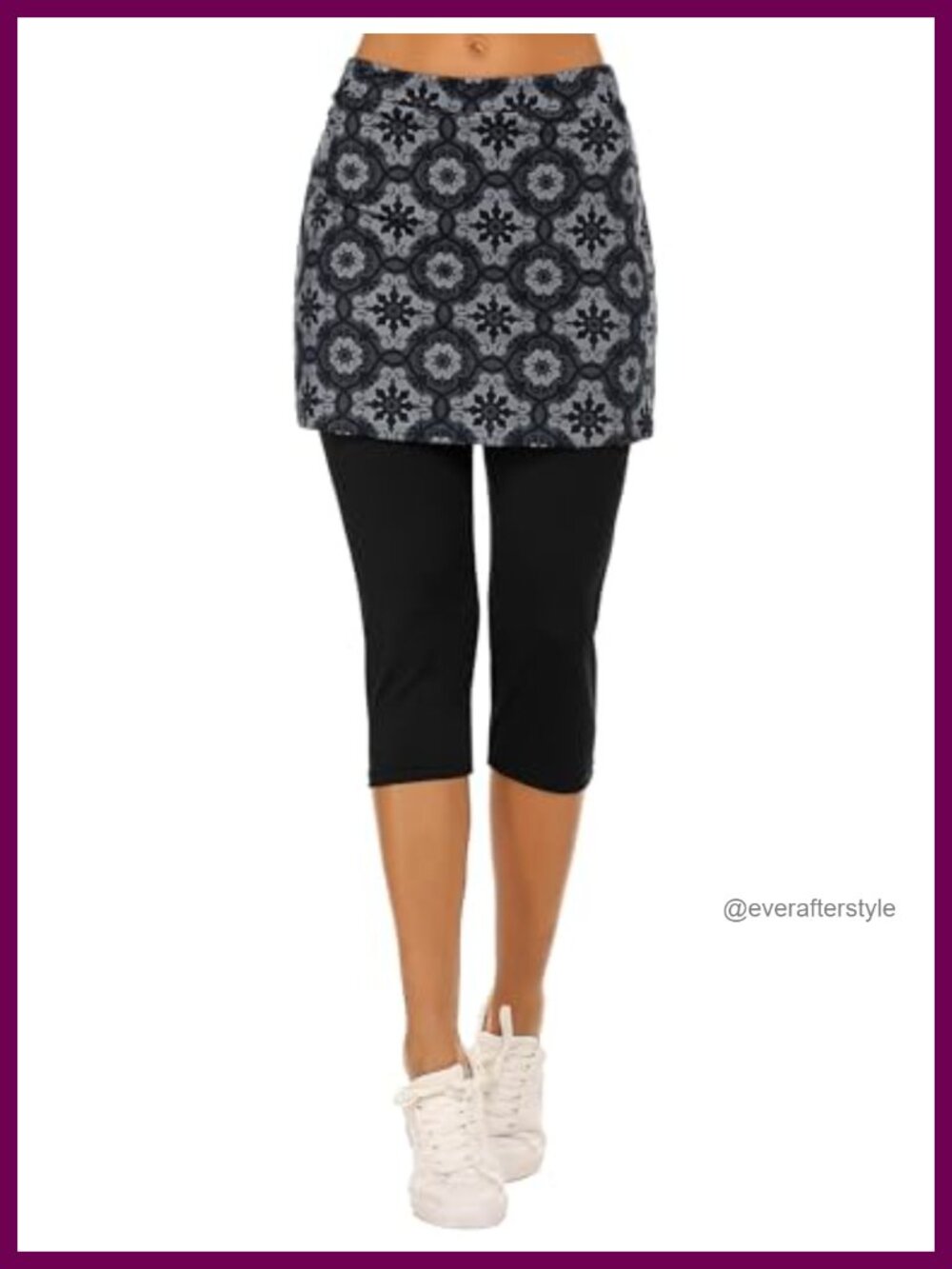 Ekouaer Skirted Leggings Women Tennis Golf Skorts Capris Gym Yoga